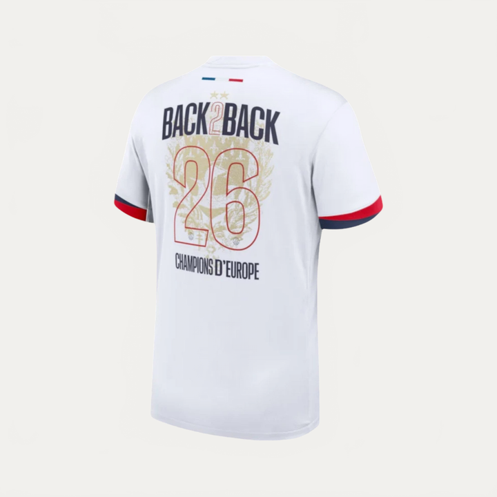 PSG - 2 Étoiles Back To Back Champions D'Europe 25/26 - Blanc (extérieur)